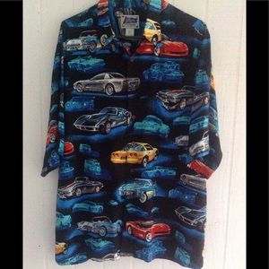 Reyn Spooner Hawaiian Style Shirt Corvettes SZ XL
